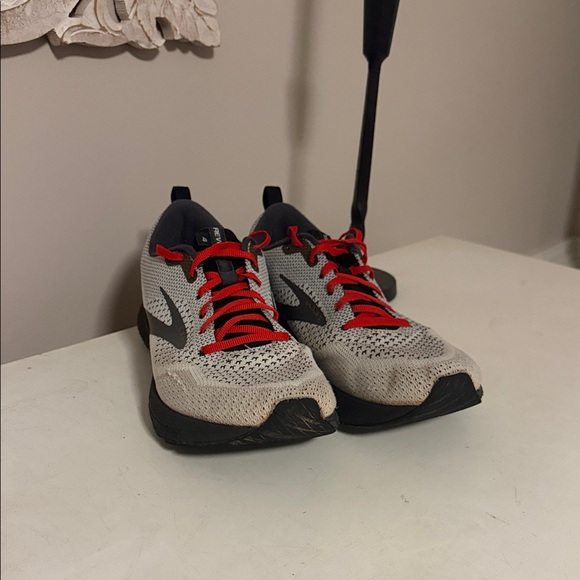 Brooks Running Shoes Gray & Red | Used | Decent Condition - Picture 2 of 12